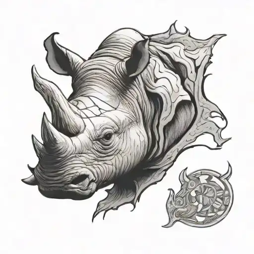 Rhino And Elephant Head