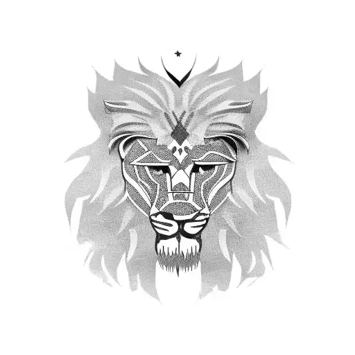 Sandzak Flag Merged With A Lion Silhouette