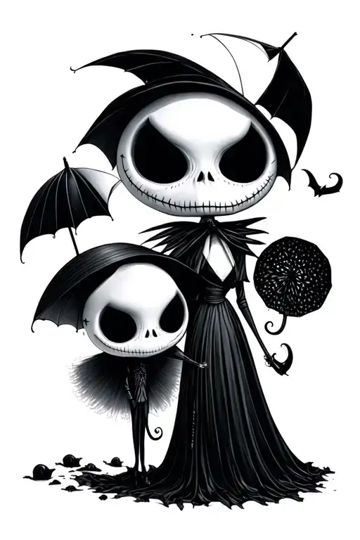 Mary Poppins Jack Skellington Paraplies