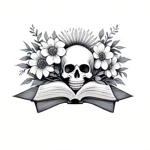 Skulls Flowers Books Sun And Moon