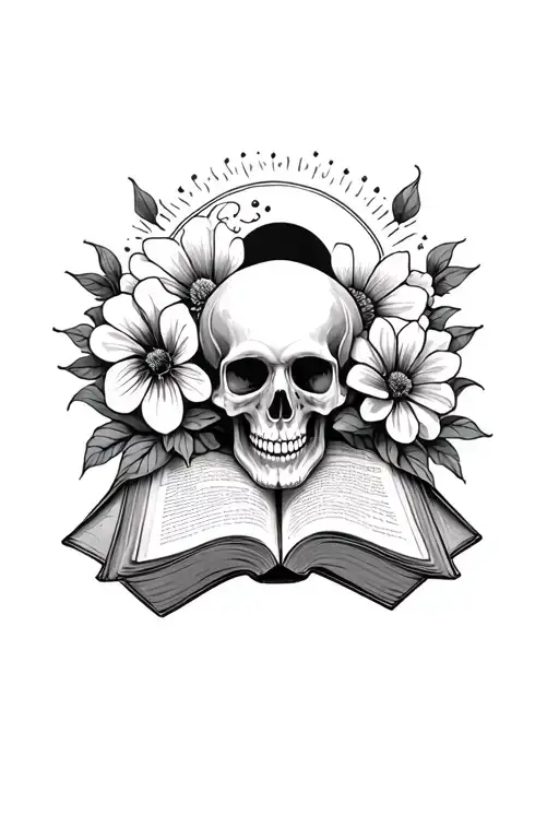 Skulls Flowers Books Sun And Moon