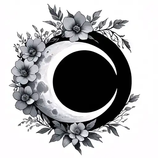 Moon Cycle With Flowers