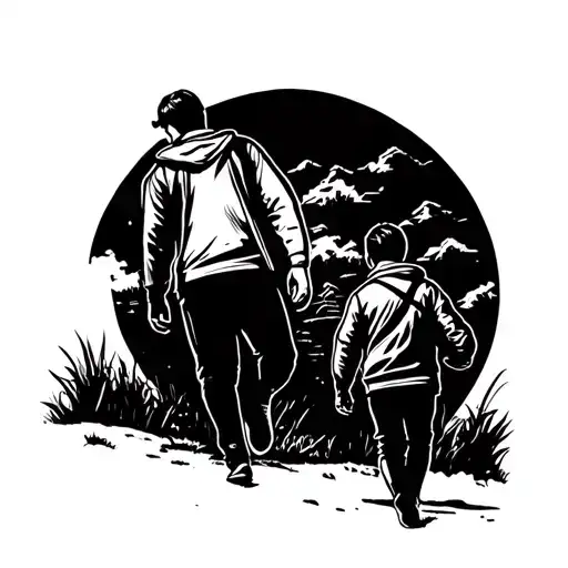 Father Son Walking