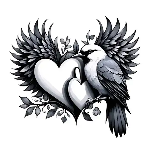 2 Hearts And 1 Bird