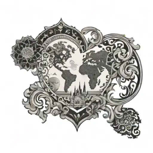 Baroque Pattern African Continent Focal Point