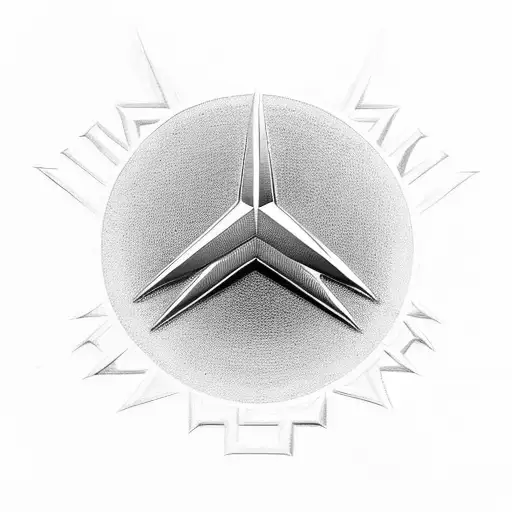 Mercedes Benz Logo Incorporated Into A Dark And Edgy Design
