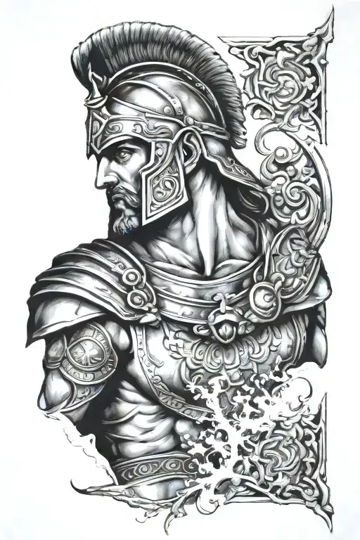 Greek Warrior Reflection Within