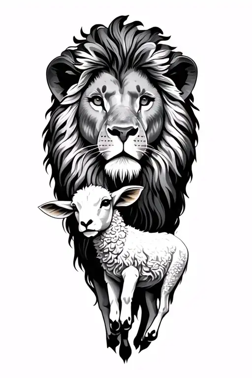 Lion And Lamb 3 Crosses