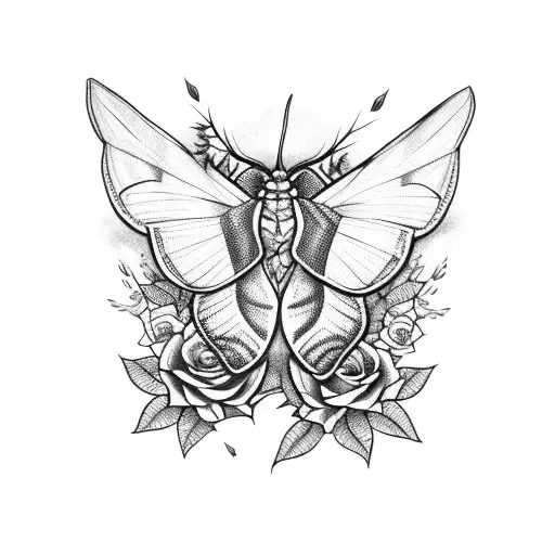 Moth With Thorns And Roses