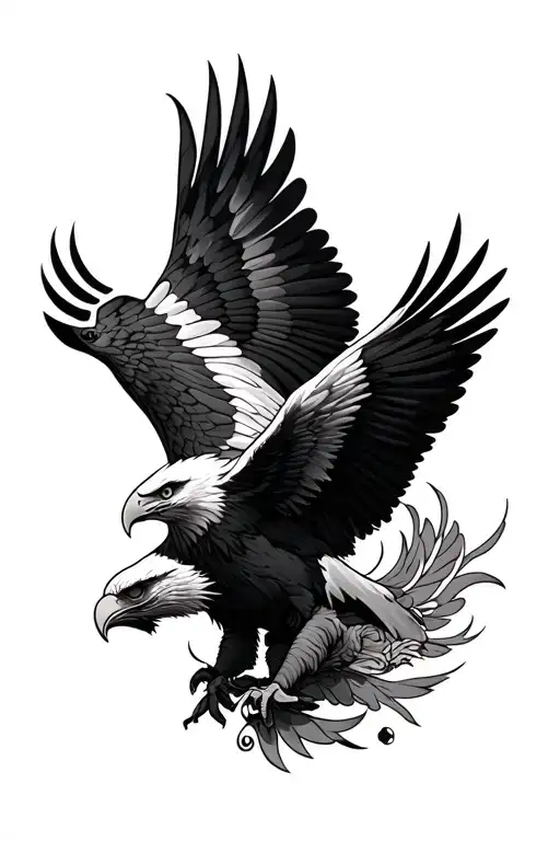 Large Wrap Arouund Tattoo Design Mens Masculine Eagle