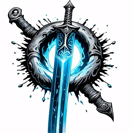 Sword Going Through A Blue Diabetic Ring