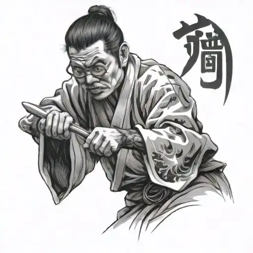 A Portrait Of Toji Fushiguro Wielding A Knife In A Dynamic Pose