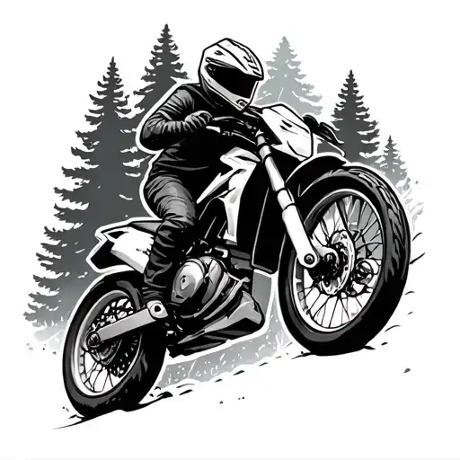 Moto Enduro Forest Mountain