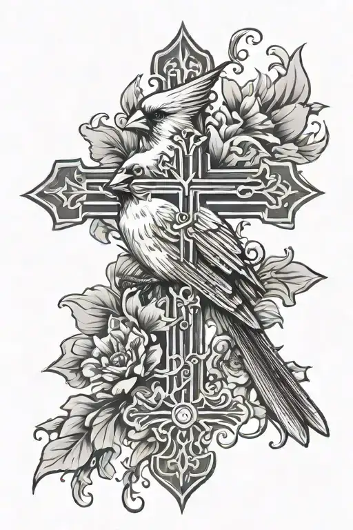 Cross With A Cardinal On It