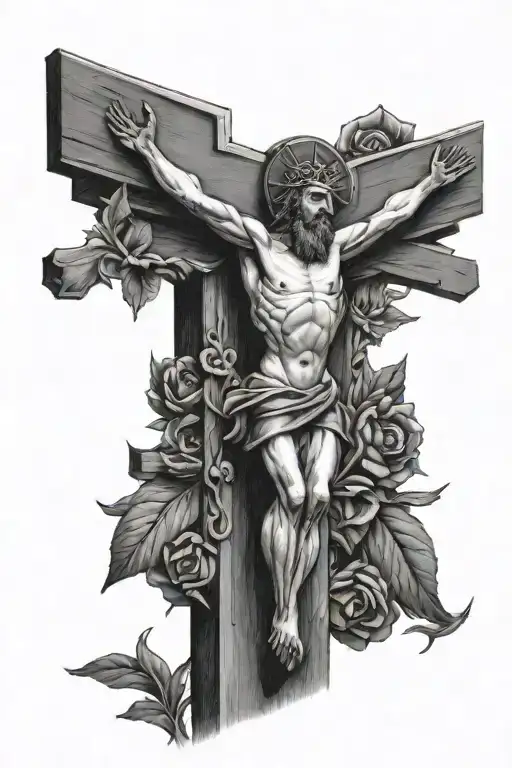 Crucifix With A Cardinal On The Side Of The The Cross- Simple But Detailed