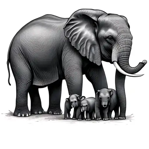 Elephant And Babies