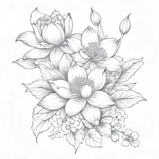 Boquet Water Lilly Violet Poppy Flower