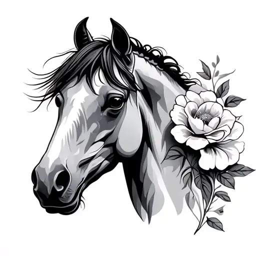 Horse And Flower