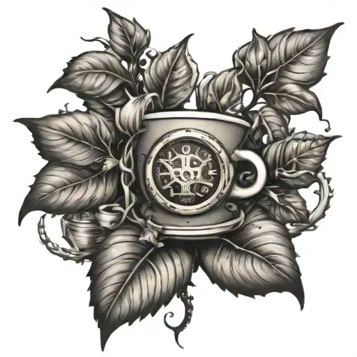 A Steampunk-inspired Coffee Plant Growing Underwater