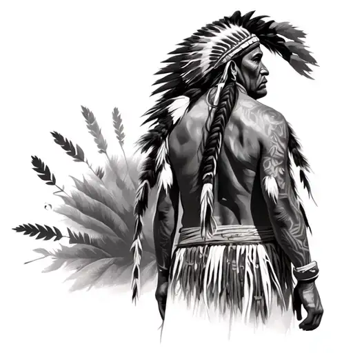 Native American Indian Walking Away