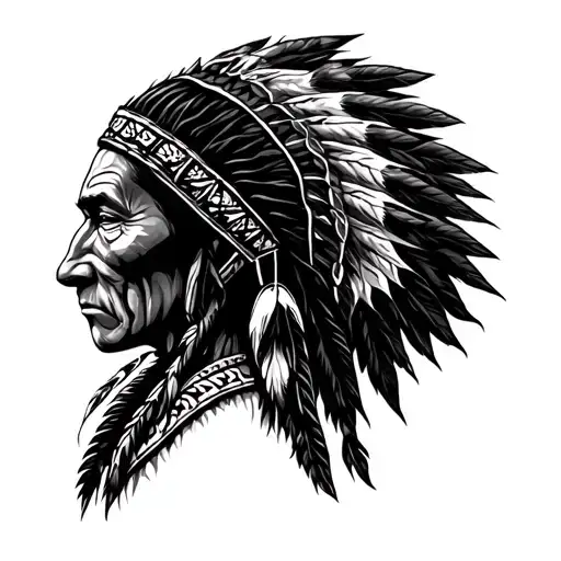 Native American Indian Walking Away