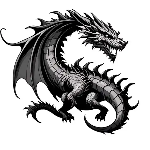 Fafnir Dragon Viking Rune Moon