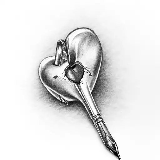 A Pen That Colors A Realistic Red Broken Heart From Inside