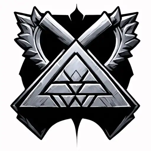 Mjolnir Hammer Valknut Symbol