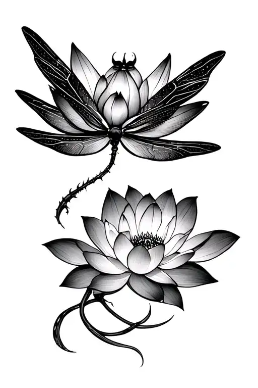 Lotus Flower Dragonfly
