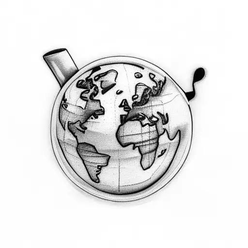 A Coffee Cup With A World Map Design Inside