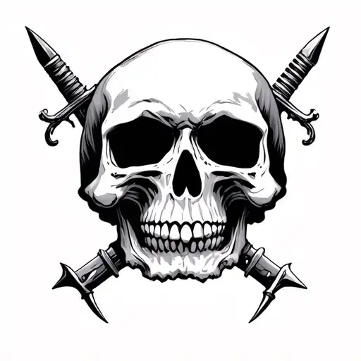 Skull With Dagger Piercing