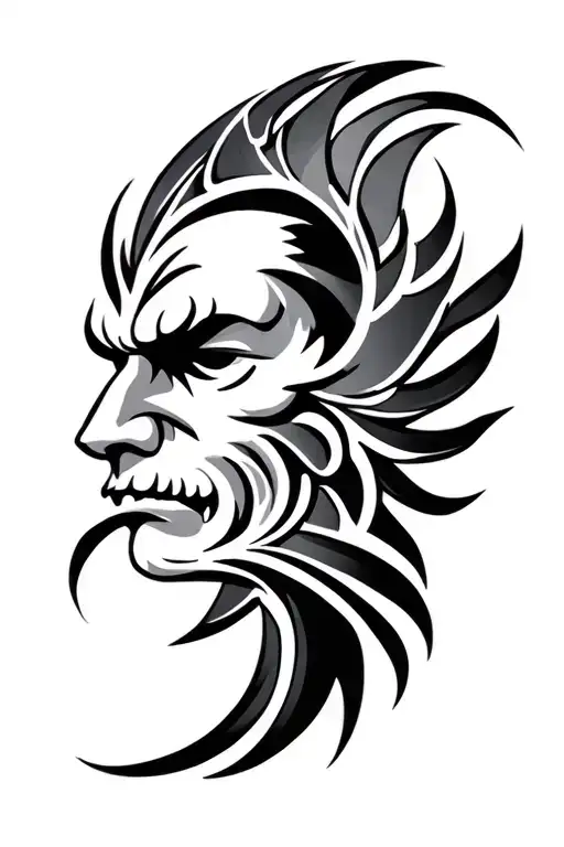 Mens Scottish Black And Grey Tribal Sleeve