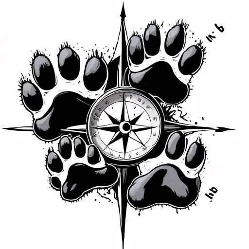 Map View Denmark A Compass And Four Dog Paws