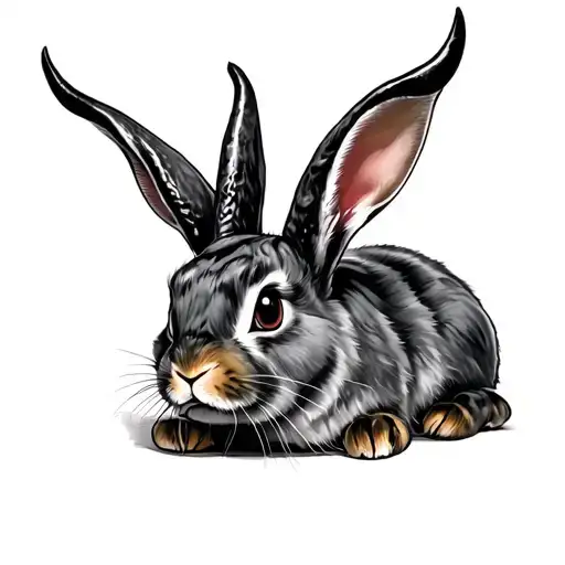 Bunny With Demon Horns Emerging