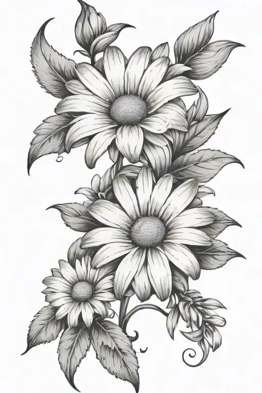 Daisy Flowers With Sweat Pea Flower