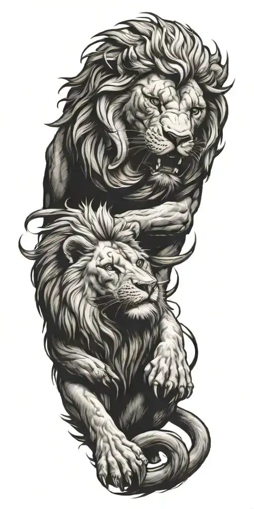 Gladitor Fighting A Lion