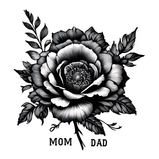 A Vien Of Flower On The Wrist And Mom Dad Name Written