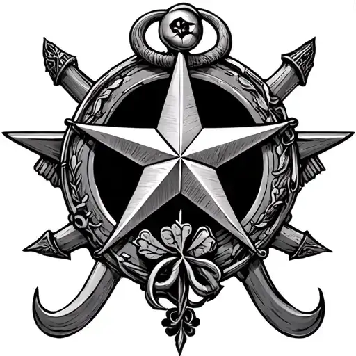 5 Nautical Stars With Irish Items Around Them