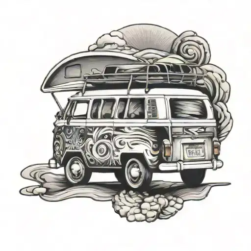 Camper Van Ocean Shell