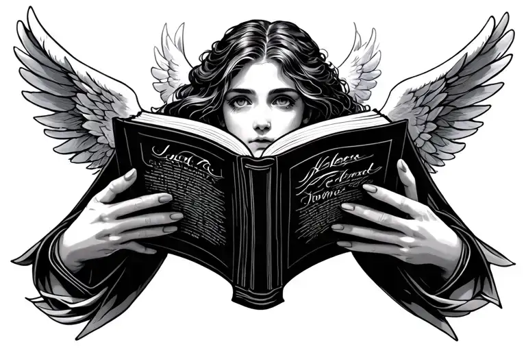 Angel Holding A Book Open In Front