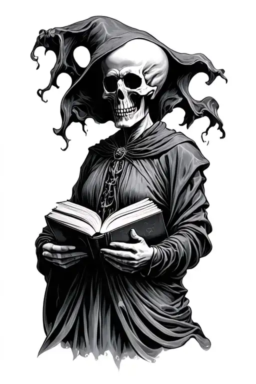 Death Holding A Book