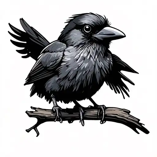 Cute Crow Perched