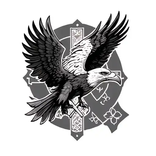 Eagle And Cross And Cancer Emblem