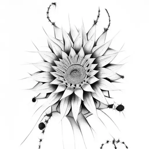 Cactus Con Girasoles