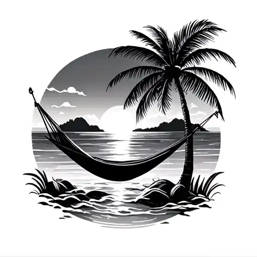 Coconut Hammock Sea Sunset