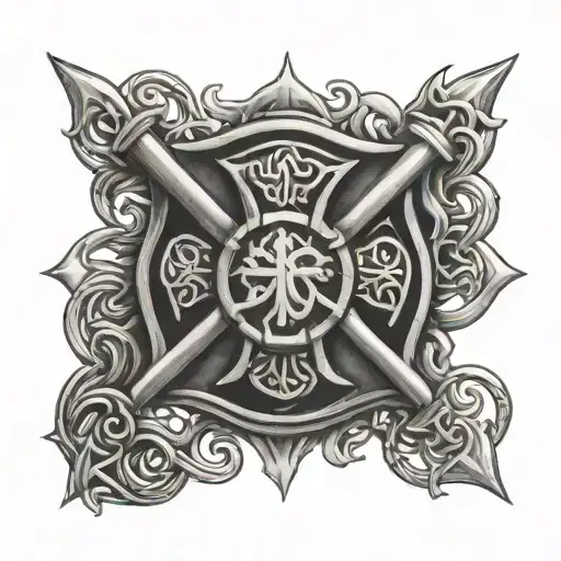 Firefighter Cross And Celtic Art Inspired