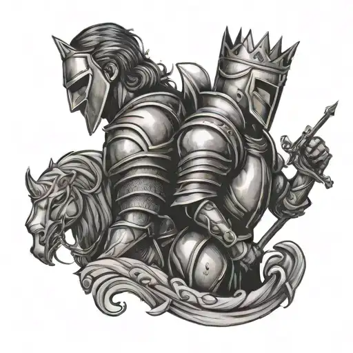 Knight With A Princess Crown