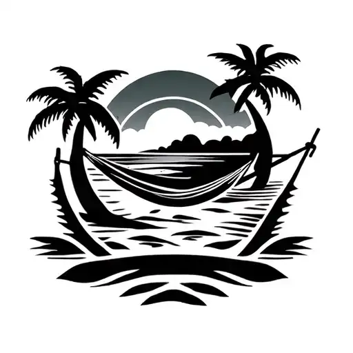 Coconut Sun Hammock Sand Sea Logo