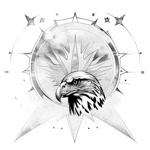 Eagle With 3 Stars And A Sun