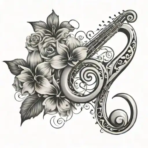 The Name Izi Written Surrounded By Flowers Music Notes Floating